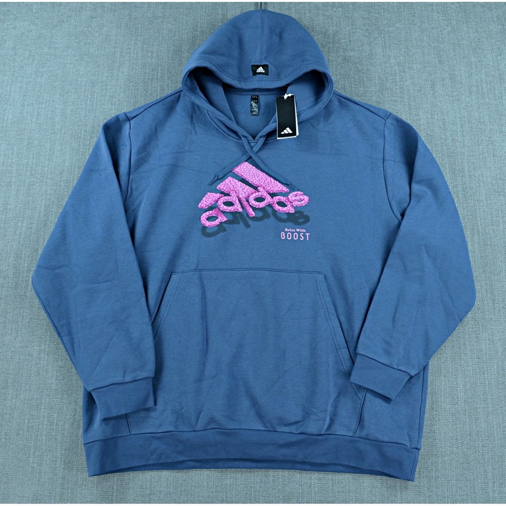 Adidas Hoodie Men's 2XL Preloved Ink Boost Hooded Sweatshirt Pullover Logo NWT